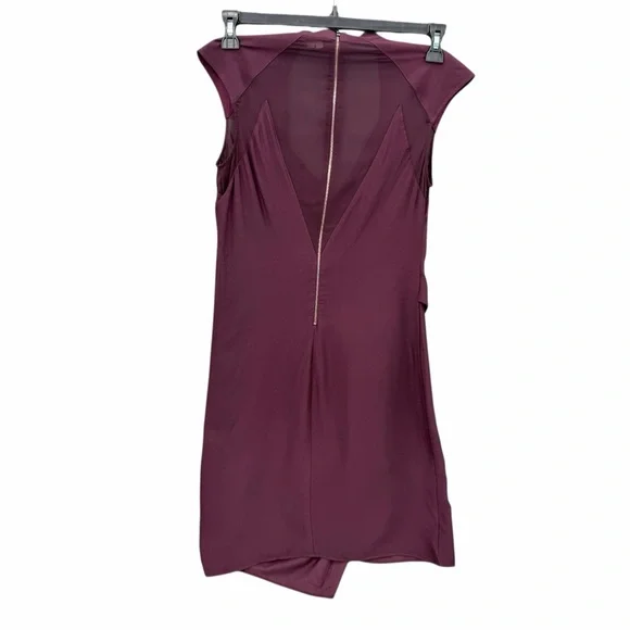 Helmut Lang Molten Drape Twist Front Dress Plum Burgundy Asymmetrical Cocktail 2 - Picture 5 of 16